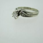 14k White Gold Approx 1/3ct Round Brilliant Cut Diamond Wedding Ring Size 6 - Image 3