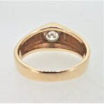 14K Yellow Gold Brushed Side Detail APP .60ct Round Diamond Mens Wedding Band Ring Sz 10 - Image 3