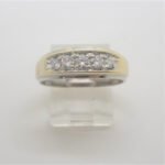 14k 2-Tone Gold Approx 1/3ct TW Diamond Men's Wedding Band Ring Size 9.5 - Image 2