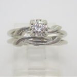 Vintage Garland 14k White Gold Approx .25ct Solitaire Engagement Ring & Band Set - Image 2