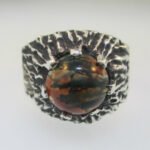 Sterling Silver Orange Moss Agate Ring Size 9.75 - Image 3