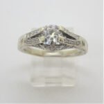 Vintage Art Deco 18k White Gold Approx .85ct Diamond Engagement Ring Size 9 1/4 - Image 2