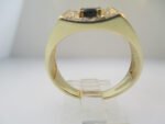14k Yellow Gold Sapphire Ring with Approx 1/3ct TW Diamond Accents Size 12 - Image 3