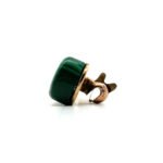 14K Yellow Gold Malachite Brooch Pin - Image 3