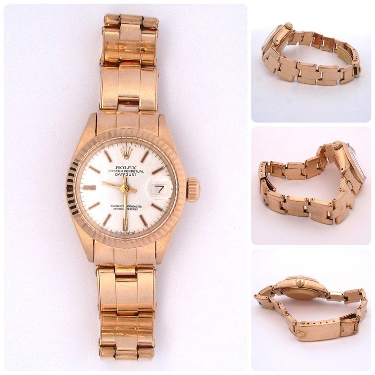 Rolex_6197__95653 1973 Rolex Lady Datejust Ref. 6197 26mm 18k Yellow Gold White Dial Watch - Image 1