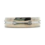 14K W Gold Diamond AP .50CTTW Bezel Set Mens Band Ring Size 10 3/4