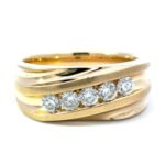 14K Yellow Gold Channel Set 1/2 ct. TW Dimond Ring Size 10.25