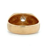14K Yellow Gold APP .75ct Round Diamond Brushed Geometric Cathedral Setting Unisex Wedding Band Size 9 - Image 3