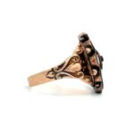 Vintage Antique 10k Rose Gold Black Onyx Georgian Ring Size 8.5 - Image 2