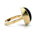 Vintage 14K Yellow Gold Oval Cabochon Black Onyx Ring Size 6 1/4 - Image 2