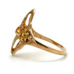 Vintage 10k Yellow & Black Hills Gold Stamper Two-Toned Leaves Fashion Ring Sz 6 - Image 2