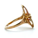 Vintage 10k Yellow & Black Hills Gold Stamper Two-Toned Leaves Fashion Ring Sz 6 - Image 3