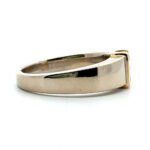 14k Two Tone Gold Approx .15ct TW Round Brilliant Cut Diamond Mens Wedding Band Ring Size 11 - Image 2