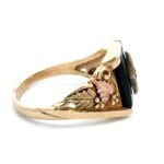 Vintage CCO 10k Y & BH Gold Mens or Unisex Black Onyx Diamond Ring Size 11 1/4 - Image 2