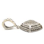 Sterling Silver Gail Scott Pave Diamond Weave Cable Pendant - Image 3