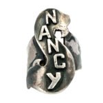 Sterling Silver "NANCY" S Monogram Ring Size 5.5