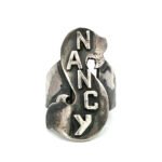 Sterling Silver "NANCY" S Monogram Ring Size 5.5 - Image 2