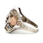 Sterling Silver Freedom USA Eagle with Black Hills Gold Leaves Ring Size 8.25 - Image 2