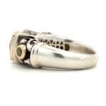 Gabrielle Bruni 2 Tone Sterling Silver and 18K Gold Accents Square Citrine and Peridot Ring Size 7 - Image 2