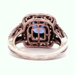 Rose Gold Plated Sterling Silver Square Blue Gem Ring Size 7 - Image 3