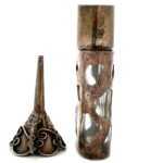 Mexico Sterling Silver Vintage Filigree Perfume Bottle with Funnel - Image 2