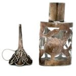 Mexico Sterling Silver Vintage Filigree Perfume Bottle with Funnel - Image 3