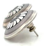 Native American Mesa Sterling Silver Circular Pinwheel Stud Earrings - Image 2