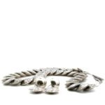 Southwest Sterling Silver Circular Basket Beach Concho Stud Earrings and Necklace Set - Image 3