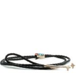 Zuni Sterling Silver Oval Intarsia Multi-Gem Inlay Bolo Tie - Image 3