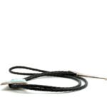 Vintage Native American STM Signed Sterling Silver Turquoise Inlay Upside Down Isosceles Trapezoid Bolo Tie - Image 2
