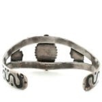 Vintage Native Stamped Sterling Silver Turquoise Cuff Bracelet - Image 3