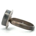 Signed Paula Sparks Vintage Sterling Silver Artisian Crater Ring Size 7.75 - Image 2