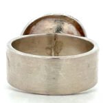 Katrine Barneti 2004 Signed Vintage Sterling Silver Hammered Modernist and Pearl Ring Size 6.5 - Image 3
