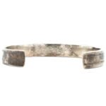 Darin Bill Signed Vintage Navajo Sterling Silver Plant Stamped Cuff Bracelet - Image 3