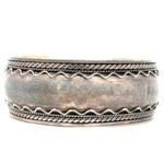 Vintage Native Sterling Silver Braided and Squiggle Cuff Bracelet