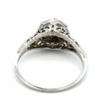 Vintage 18K White Gold .86ct Euro Cut Diamond Filigree Detail Engagement Ring Size 7.5 - Image 3