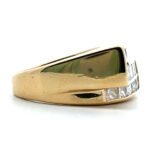 18K Yellow Gold App 1cttw Princess Cut Channel Set Zigzag Unisex Ring Size 6.5 - Image 2