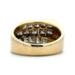 18K Yellow Gold App 1cttw Princess Cut Channel Set Zigzag Unisex Ring Size 6.5 - Image 3