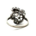 Vintage 14K White Gold App 2.0cttw Diamond Cluster Floral Estate Heirloom Ring Size 9 3/4 - Image 3