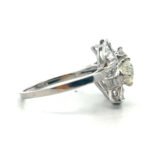 Vintage Platinum Approx 1.72cttw European and Single Cut Diamond Heirloom Cocktail Ring Size 10 - Image 2