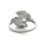 Vintage Platinum Approx 1.72cttw European and Single Cut Diamond Heirloom Cocktail Ring Size 10 - Image 3