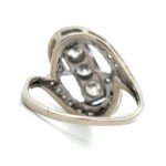 Vintage Estate 14K White Gold App 1.0cttw Diamond Art Deco Heirloom Cocktail Ring Size 9 - Image 3