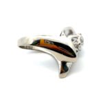 Vintage 14K White Gold App .50ct Round Euro Cut Diamond Pave Ribbon Accented Pinkie Ring Size 3 - Image 2