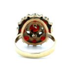 Antique Vintage 8K Yellow Gold Fancy Star Cut Czech Garnet Seed Pearl Cluster Estate Cocktail Ring Size 7.5 - Image 3