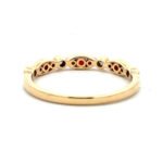14K Yellow Gold Milgrain Border .20cttw Ruby .09cttw Diamond Birthstone Anniversary Band Size 6.25 - Image 3