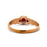 Victorian Vintage 10K Yellow Gold Stacked Heart Design Round Czech Garnet Ornate Ring Size 5.25 - Image 3