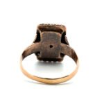 Antique Vintage 9-10K Yellow Gold Solider Intaglio Carved Stone Ring Size 6 - Image 3