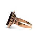 Antique Vintage 9-10K Yellow Gold Solider Intaglio Carved Stone Ring Size 6 - Image 2