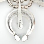 Sterling Silver Turquoise Navajo Style Squash Blossom Necklace - Image 2