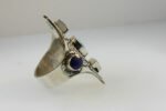 Vintage Sterling Silver Esperanza Mexico Coral Lapis Turquoise Ring Size 9.75 - Image 2